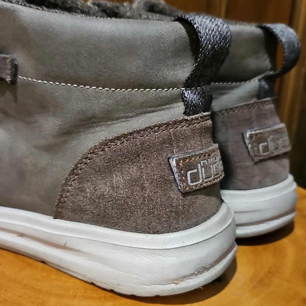 Hey Dude Eloise High Top Shoes Slip On Sneakers Grey Brown Taupe Size 7 Size 38 - Picture 13 of 16